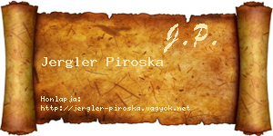 Jergler Piroska névjegykártya